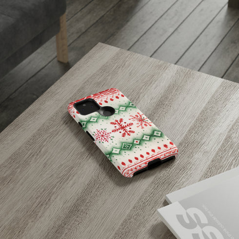 Icelandic Watercolor inspired by Christmas Sweaters - Impact Resistant Phone Case